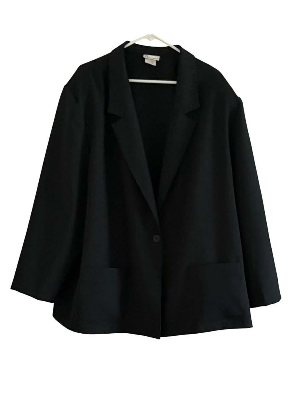 Vintage Donkenny Womens Classic Black Blazer Jacket 20WE Polyester USA Office